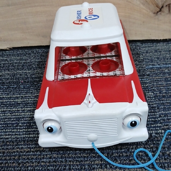Fisher-Price Red and White Pull Toy Car - Picture 3 of 6